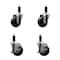 Service Caster 3.5'' Soft Rubber Wheel Swivel 1-1/8'' Expanding Stem Caster Set 2 Brakes, 4PK SCC-EX20S3514-SRS-2-TLB-2-118 - alternate 1